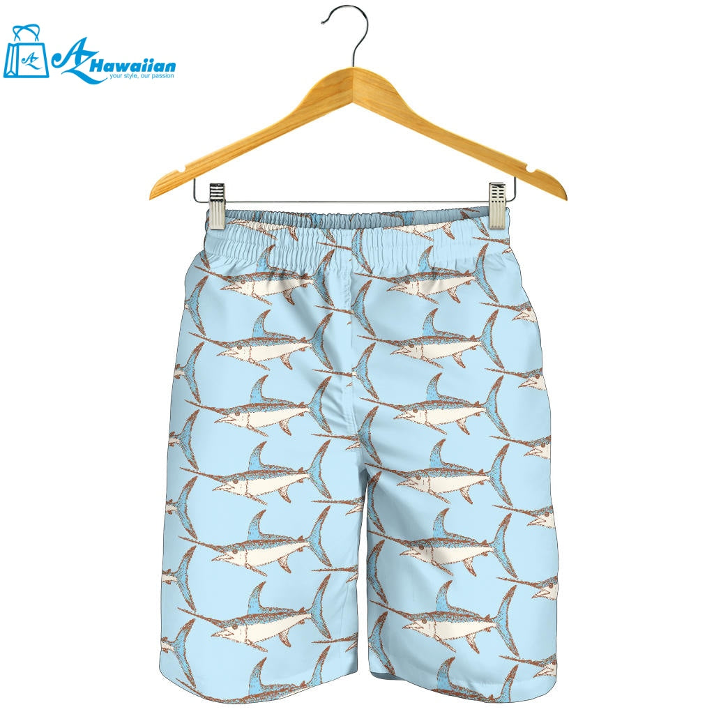 Swordfish Pattern Print Design 01 Men Shorts