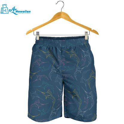 Swordfish Pattern Print Design 02 Men Shorts