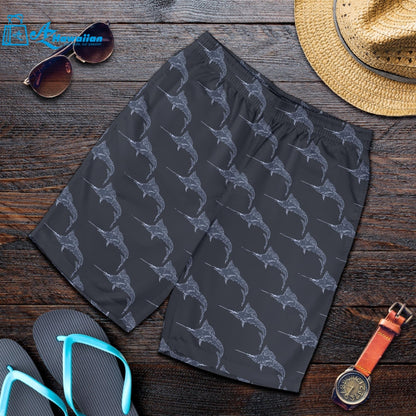 Swordfish Pattern Print Design 03 Men Shorts