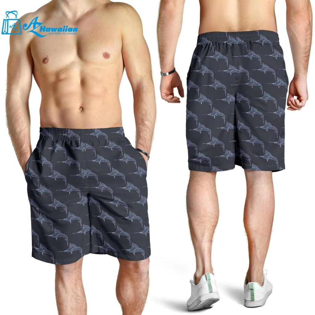 Swordfish Pattern Print Design 03 Men Shorts