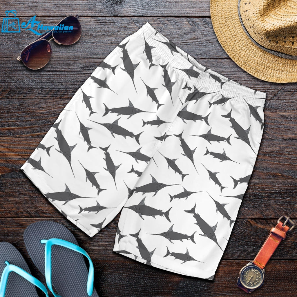 Swordfish Pattern Print Design 04 Men Shorts