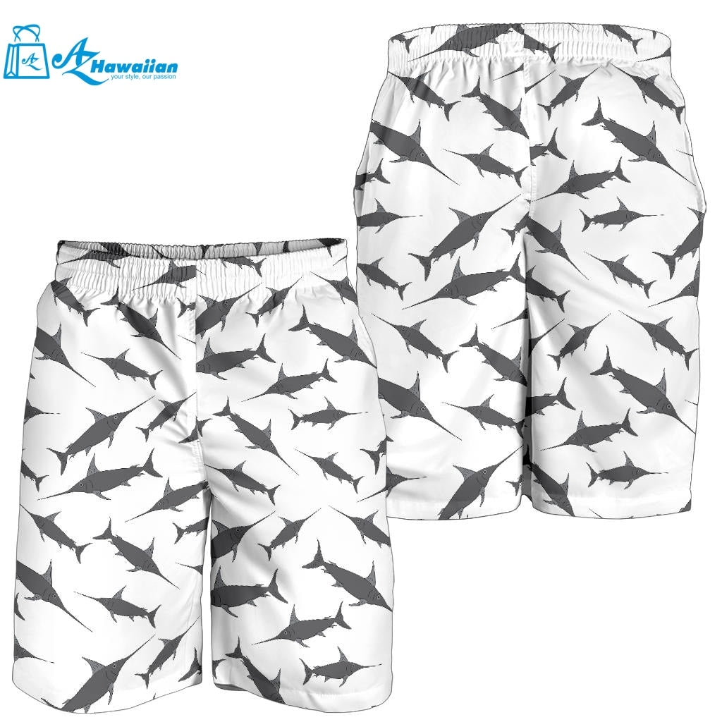 Swordfish Pattern Print Design 04 Men Shorts