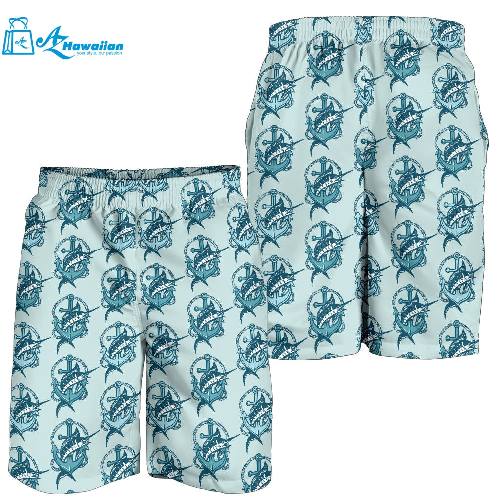 Swordfish Pattern Print Design 05 Men Shorts