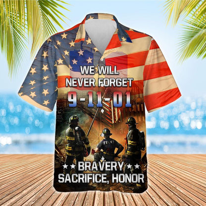 Never Forget 9/11 Firefighters Shirt Qnn10Hw Hawaiian