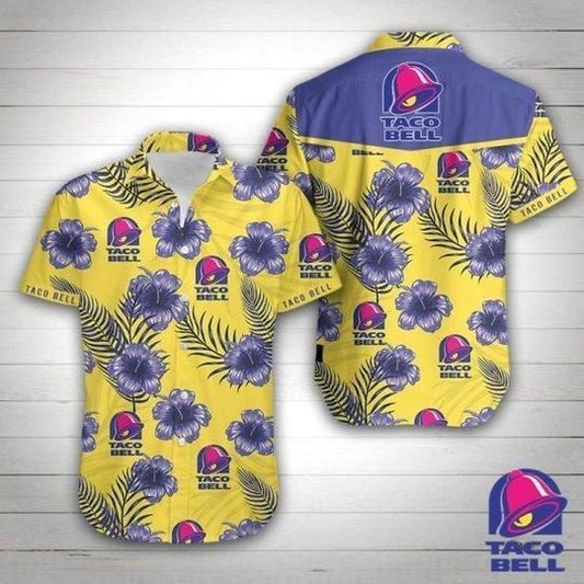 Taco Bell Hawaiian Tropical Hawaiian Graphic Print Short Sleeve 