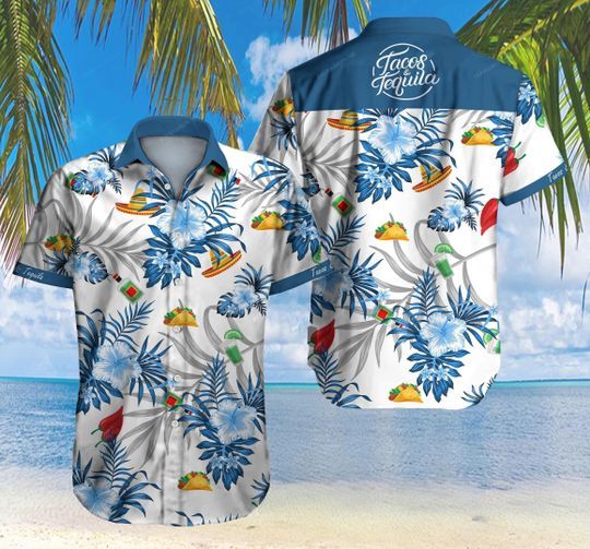 Tacos Hawaiian Graphic Print Short Sleeve 