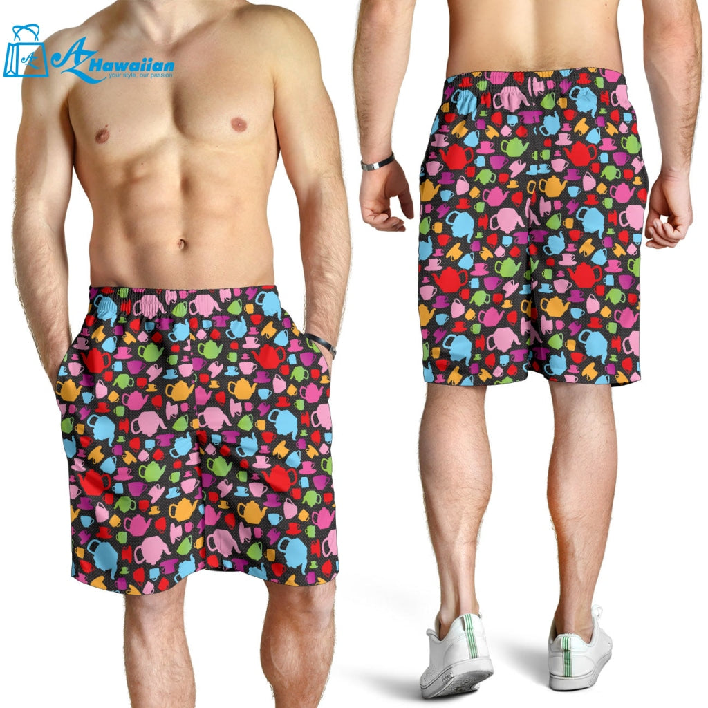 Tea pots Pattern Print Design 01 Men Shorts