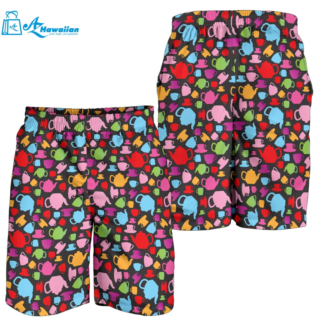 Tea pots Pattern Print Design 01 Men Shorts