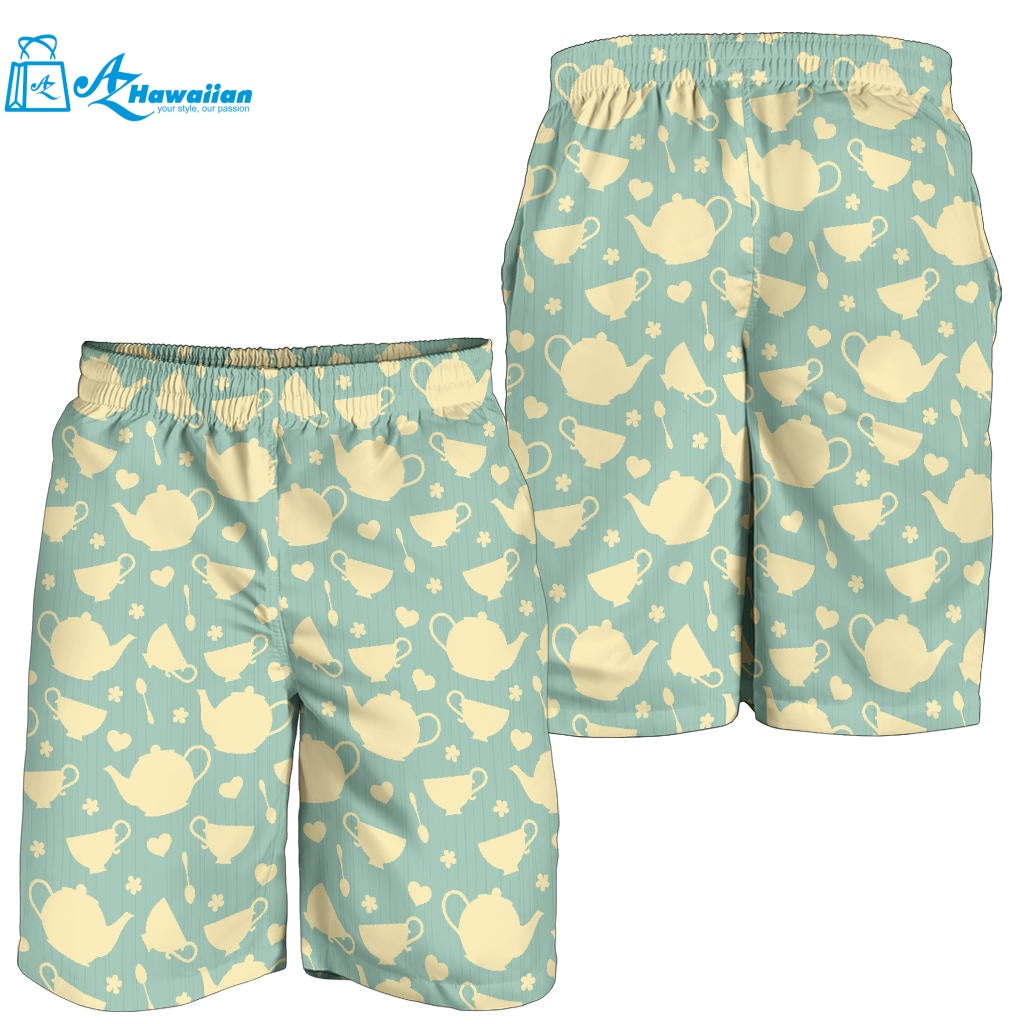 Tea pots Pattern Print Design 02 Men Shorts