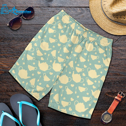 Tea pots Pattern Print Design 02 Men Shorts