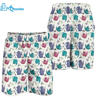 Tea pots Pattern Print Design 05 Men Shorts