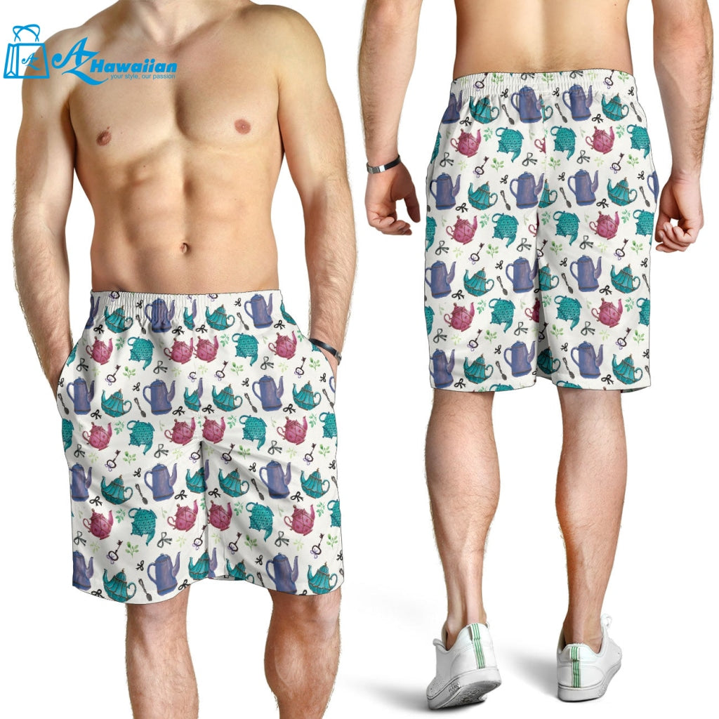 Tea pots Pattern Print Design 05 Men Shorts