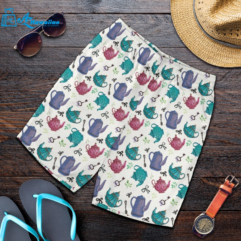 Tea pots Pattern Print Design 05 Men Shorts