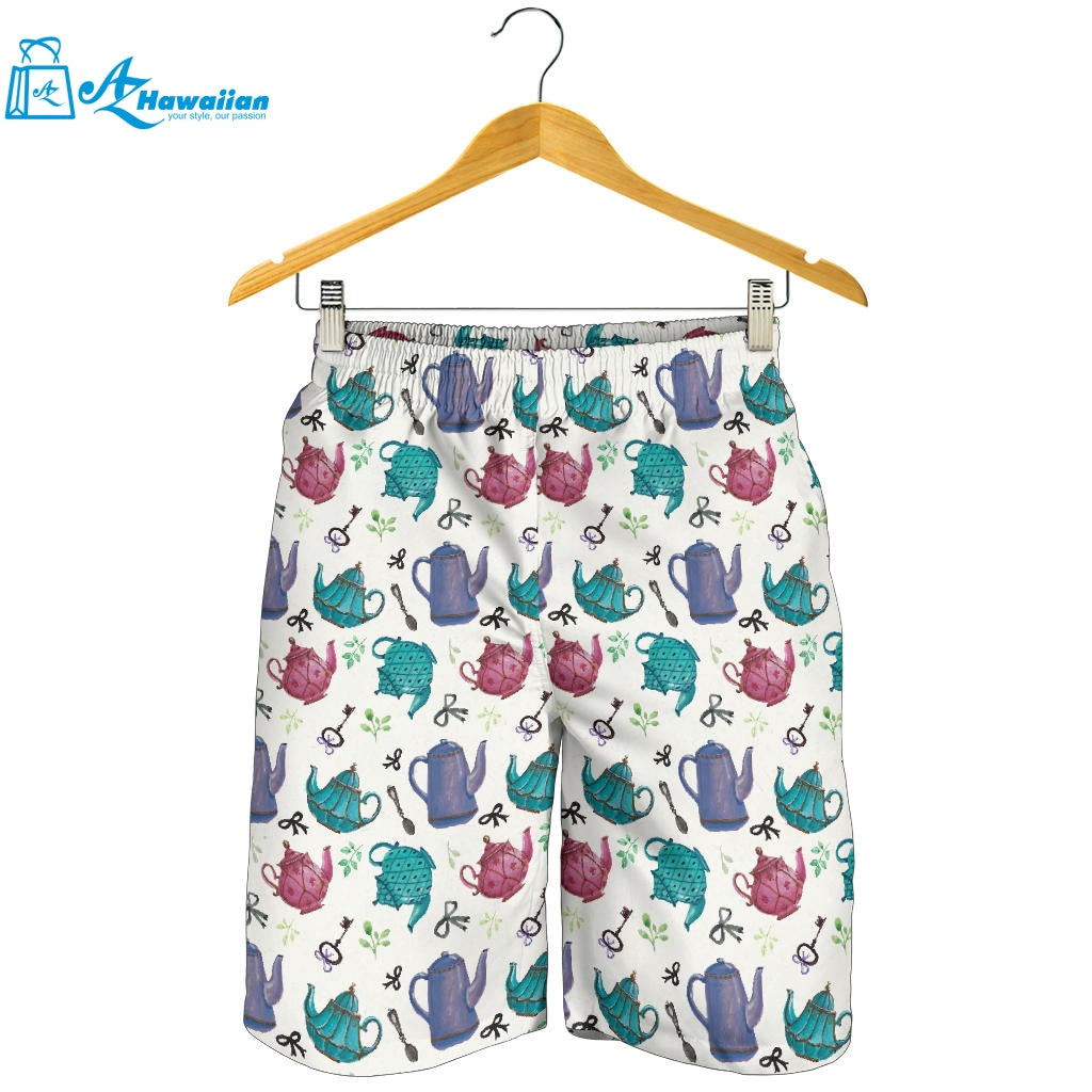 Tea pots Pattern Print Design 05 Men Shorts