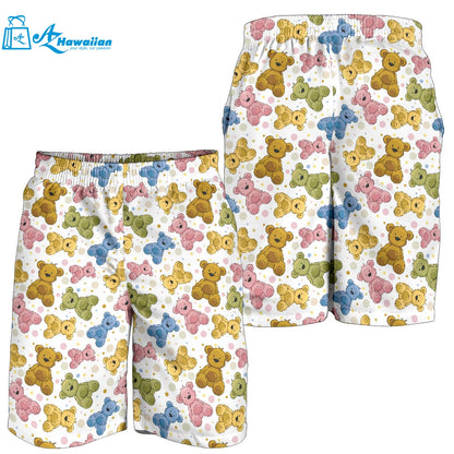 Teddy Bear Pattern Print Design 01 Men Shorts