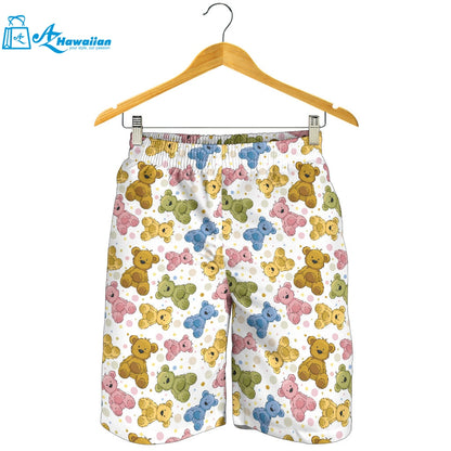 Teddy Bear Pattern Print Design 01 Men Shorts