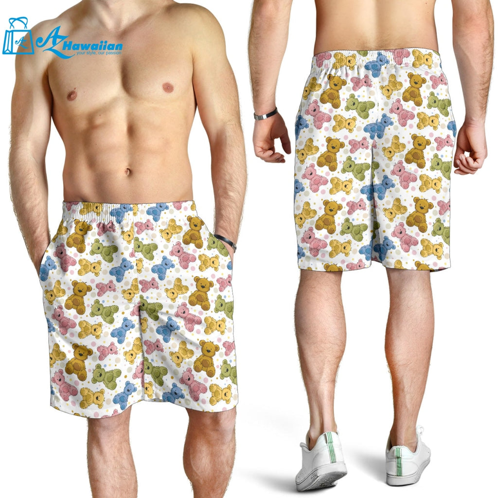 Teddy Bear Pattern Print Design 01 Men Shorts