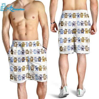 Teddy Bear Pattern Print Design 02 Men Shorts