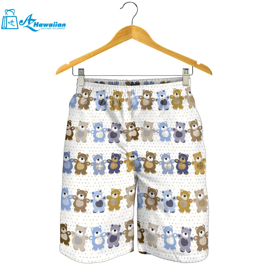 Teddy Bear Pattern Print Design 02 Men Shorts