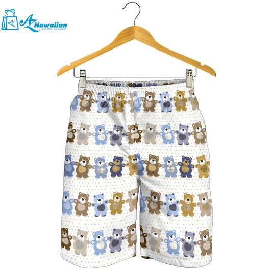 Teddy Bear Pattern Print Design 02 Men Shorts