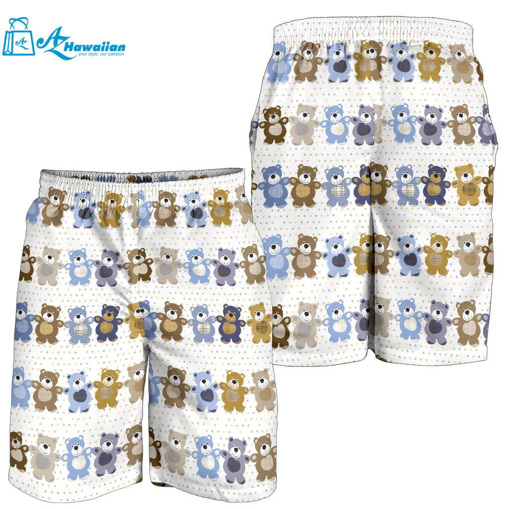 Teddy Bear Pattern Print Design 02 Men Shorts