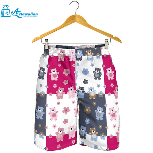 Teddy Bear Pattern Print Design 03 Men Shorts