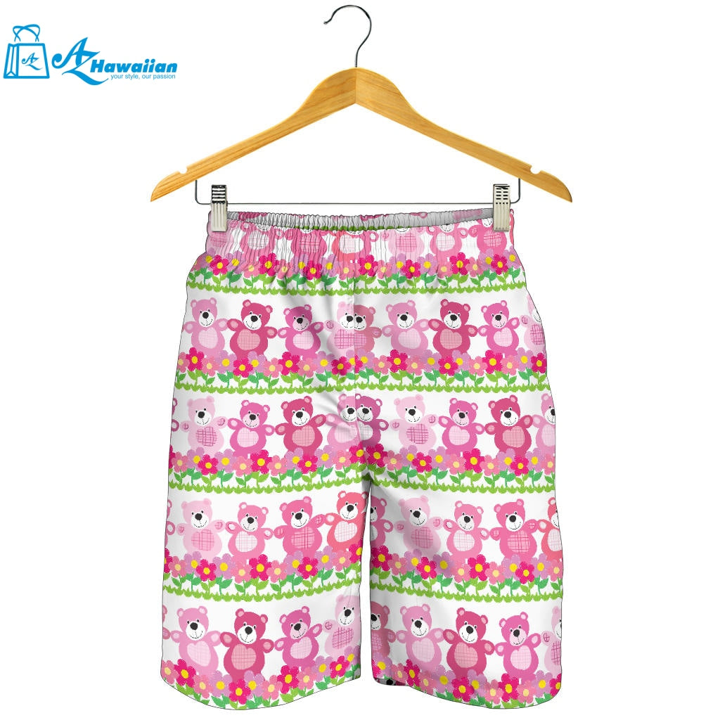 Teddy Bear Pattern Print Design 04 Men Shorts