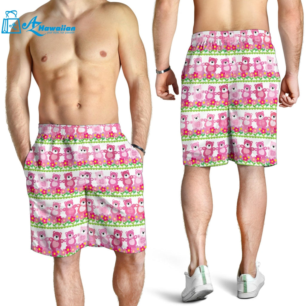 Teddy Bear Pattern Print Design 04 Men Shorts