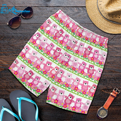 Teddy Bear Pattern Print Design 04 Men Shorts