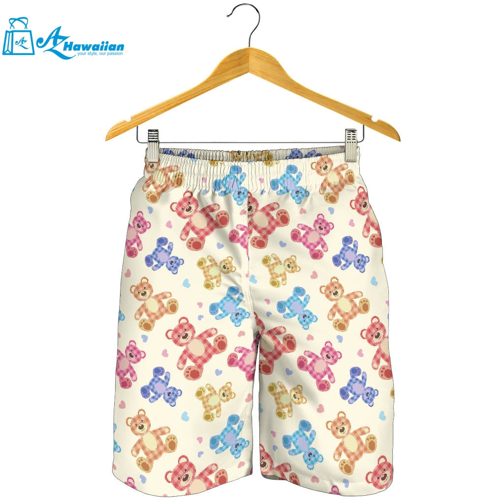 Teddy Bear Pattern Print Design 05 Men Shorts