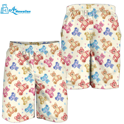 Teddy Bear Pattern Print Design 05 Men Shorts