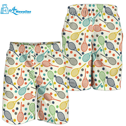 Tennis Pattern Print Design 03 Men Shorts