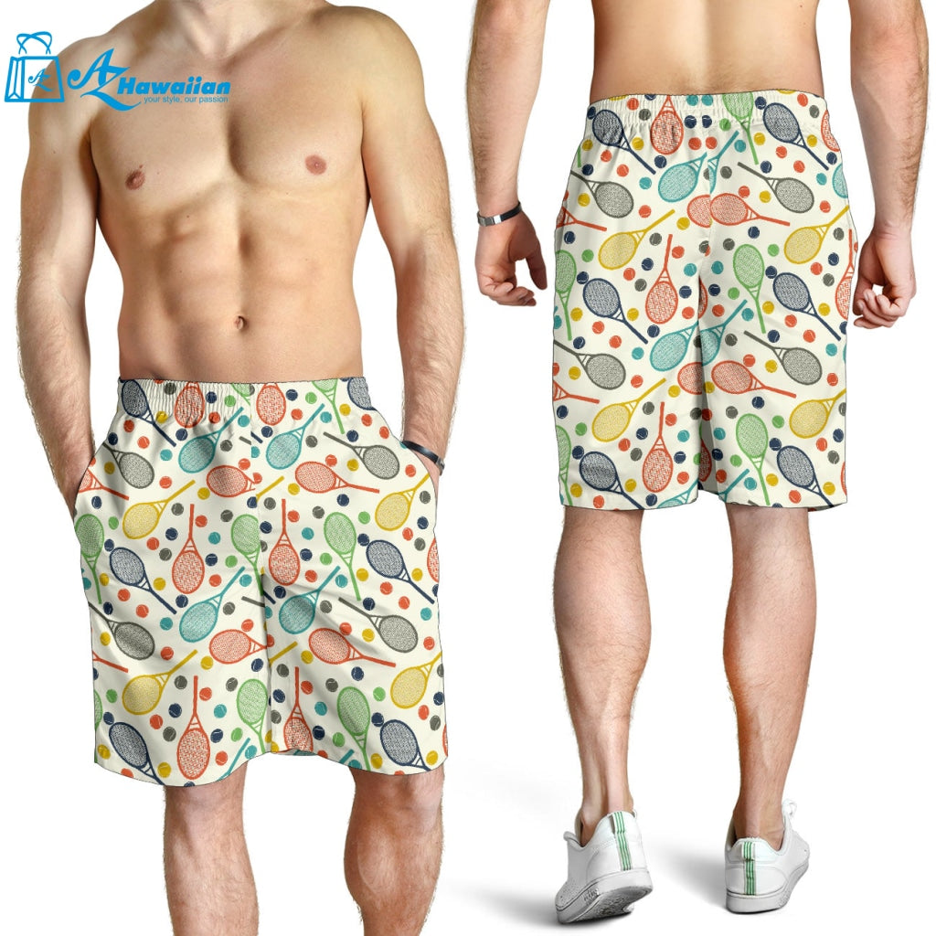 Tennis Pattern Print Design 03 Men Shorts