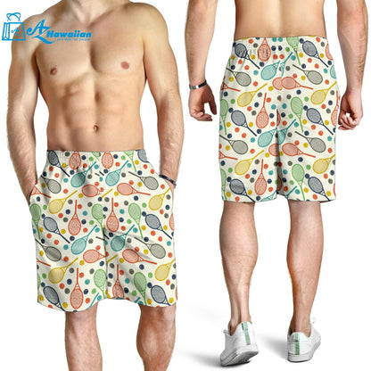 Tennis Pattern Print Design 03 Men Shorts