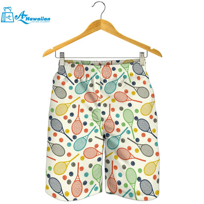 Tennis Pattern Print Design 03 Men Shorts