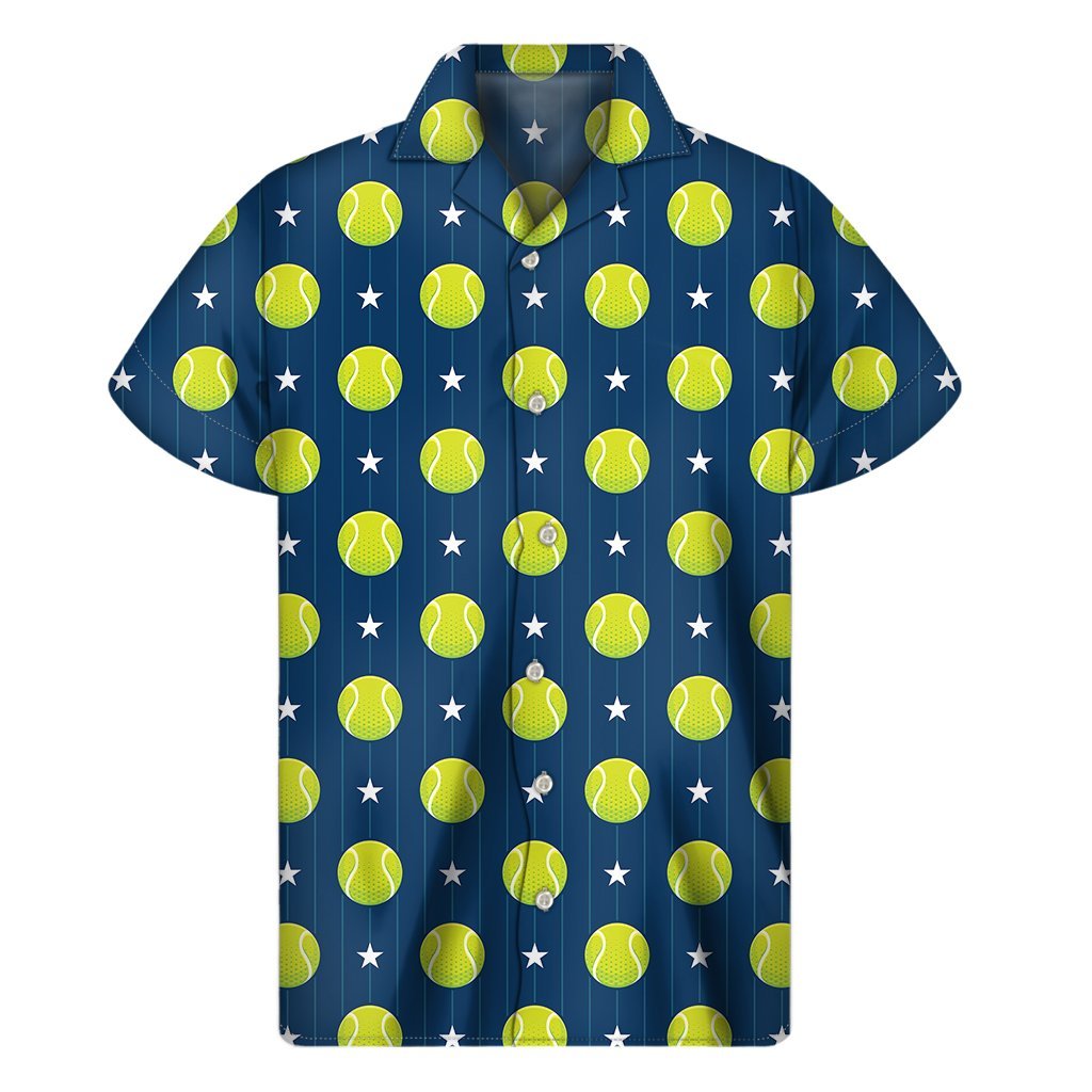 Tennis Sport Pattern Print Mens Short Sleeve Shirt Hawaiian