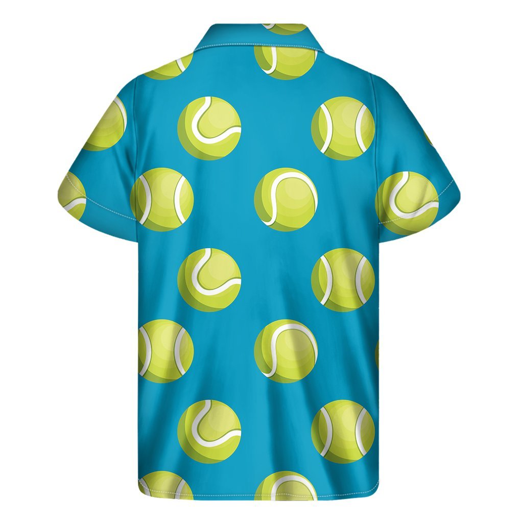 Tennis Theme Pattern Print Mens Short Sleeve Shirt Hawaiian