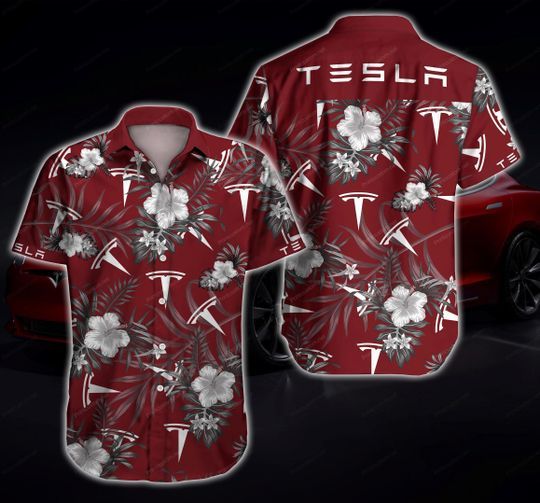 Tesla Hawaiian Graphic Print Short Sleeve 