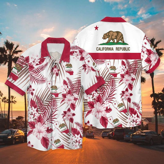 The Bear California republic For men And Women Graphic Print Short Sleeve 