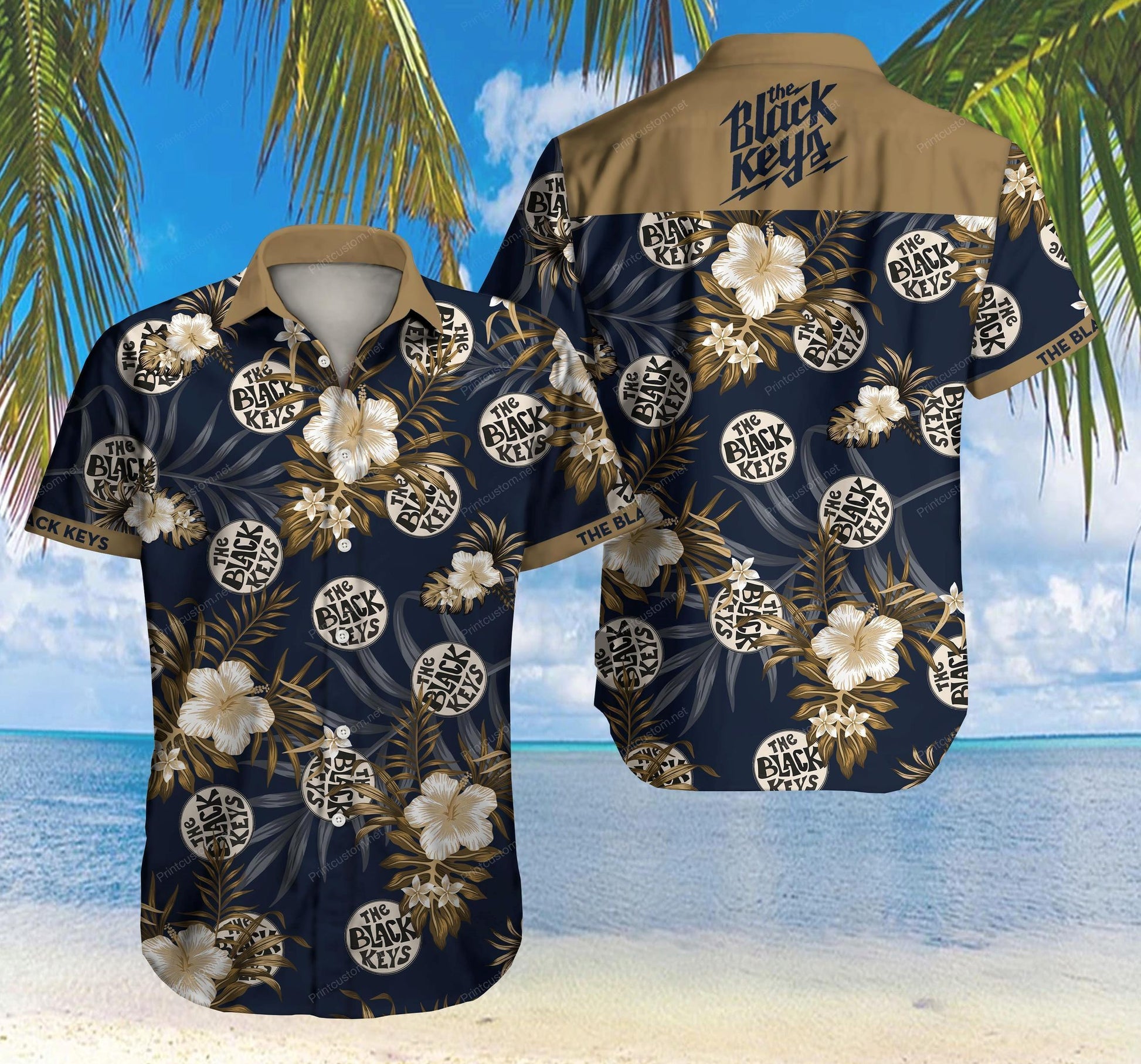 The Black Keys Hawaiian Graphic Print Short Sleeve 