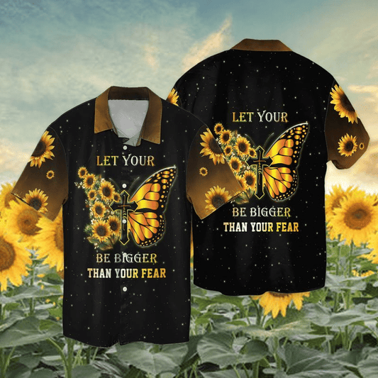 The Cross Sunflowers Let Your Faith Be Bigger Than Your Fear For Men And Women Graphic Print Short Sleeve 