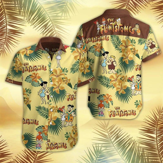 The Flintstone TV Series Hawaiian Graphic Print Short Sleeve 