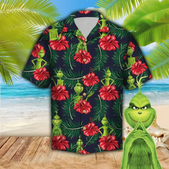 The Grinch Hawaiian Graphic Print Short Sleeve 