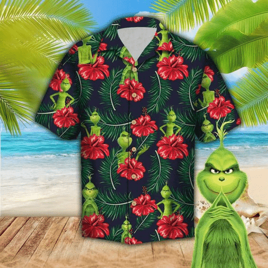 The Grinch Hawaiian Graphic Print Short Sleeve 