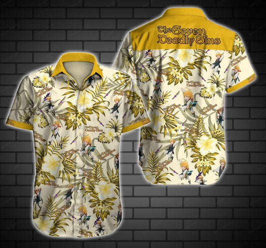 The Seven Deadly Sins Hawaiian Graphic Print Short Sleeve 