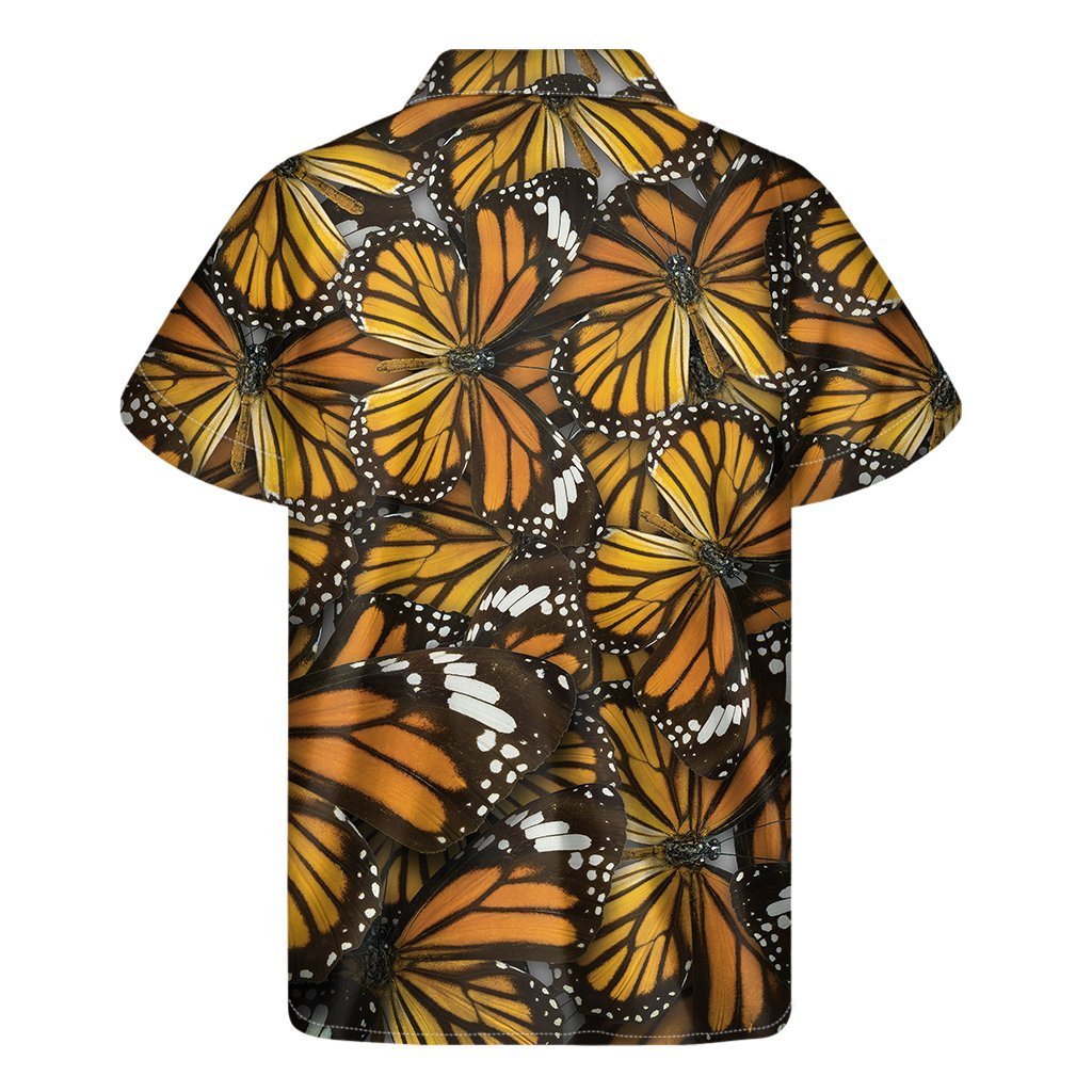 Tiger Monarch Butterfly Pattern Print Mens Short Sleeve Shirt Hawaiian