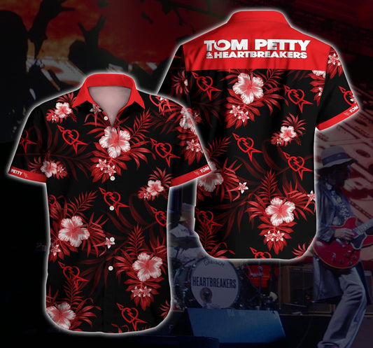 Tom Petty And The Heartbreakers Hawaiian Graphic Print Short Sleeve 