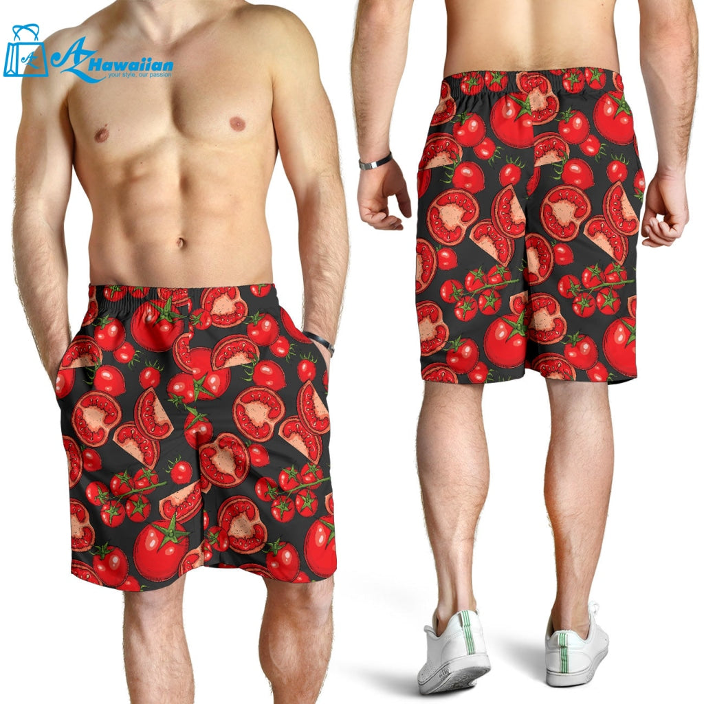 Tomato Black Background Men Shorts