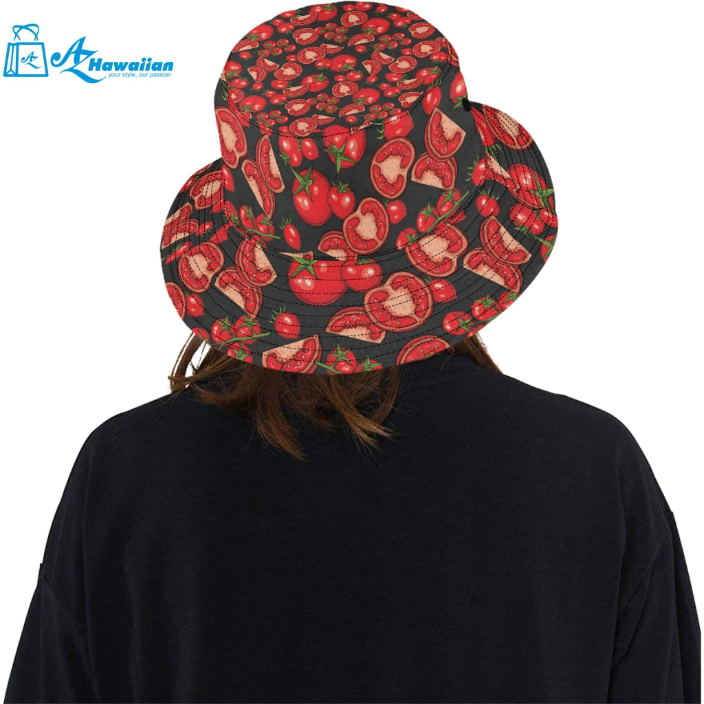 Tomato black background Unisex Bucket Hat