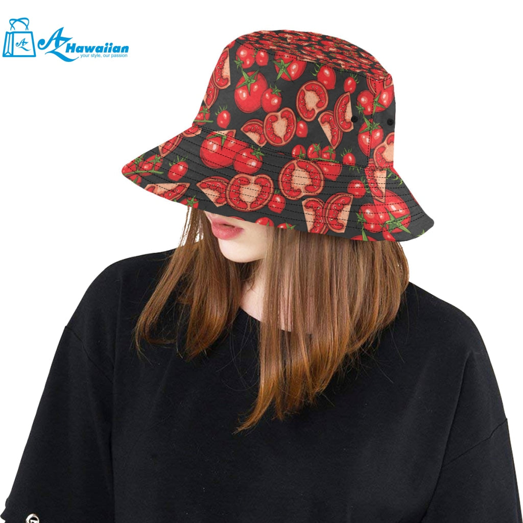 Tomato black background Unisex Bucket Hat